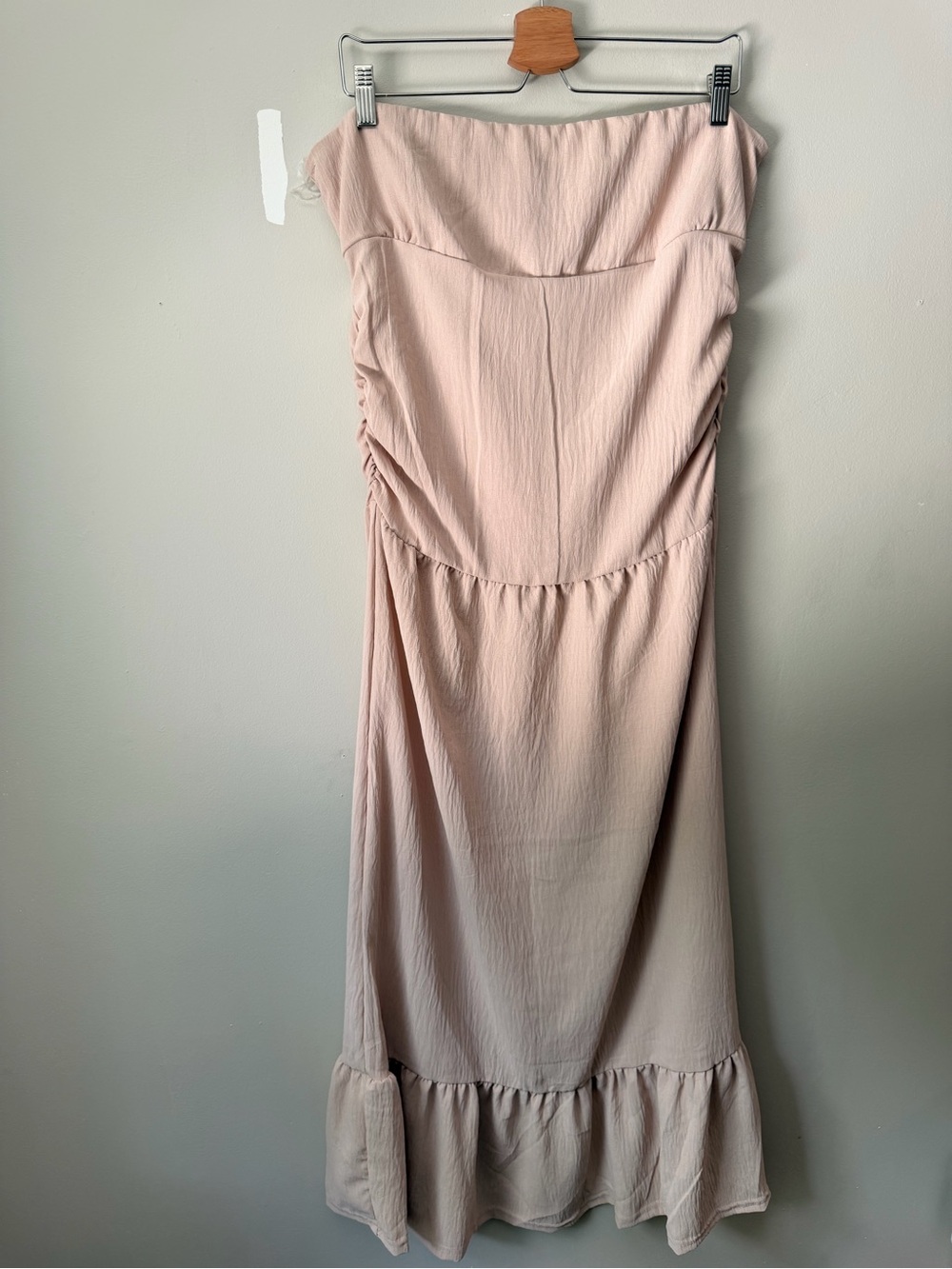 NYC Strapless Maxi Dress in Blush